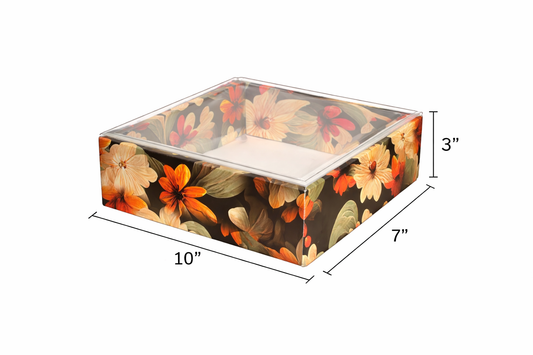 Summer Collection Hamper Tray With Transparent Lid (10x7x3)