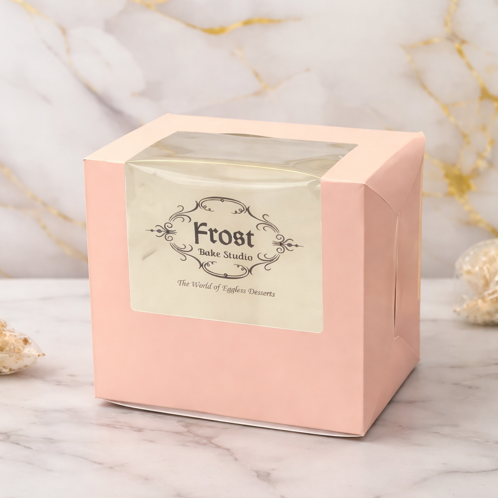 Peach : Tall Cake Box for half kg-8x8x7 inch