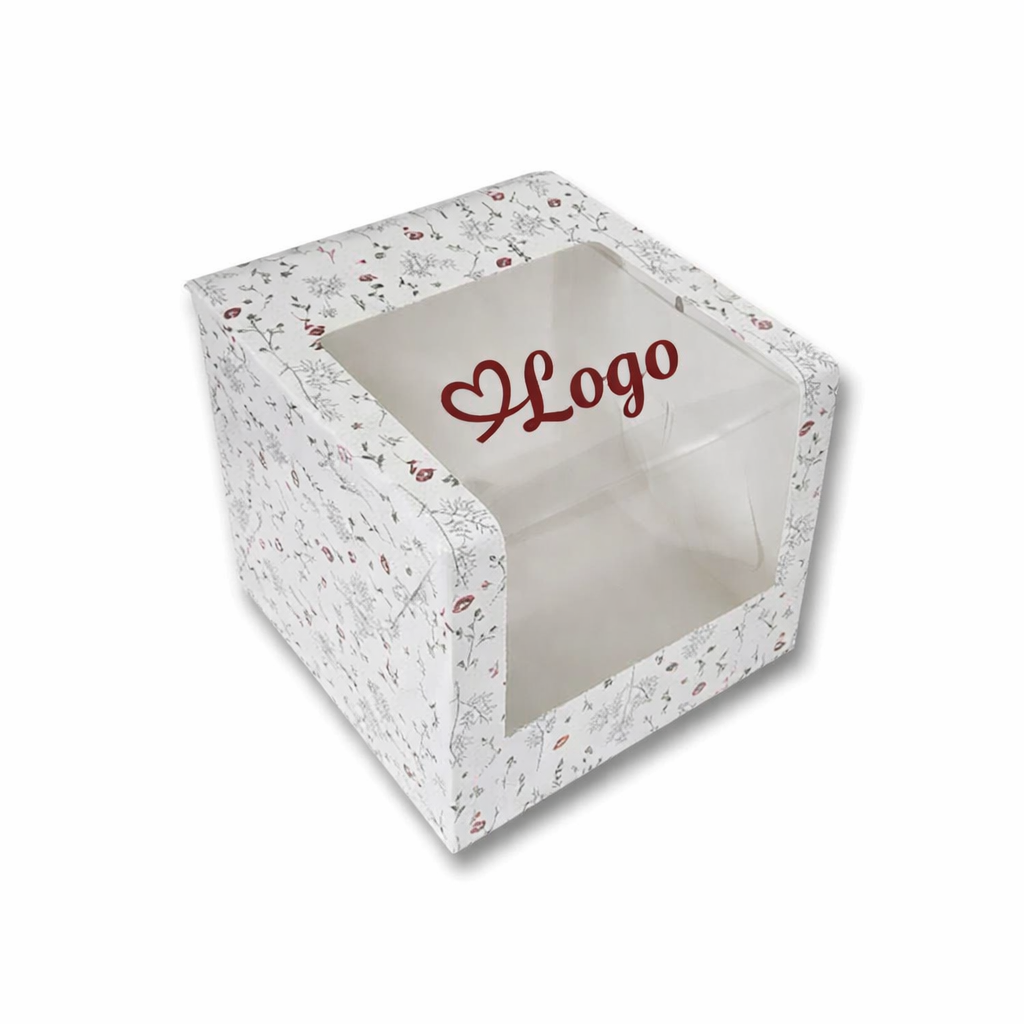 Floral: Tall Cake Box for half kg-8x8x7 inch
