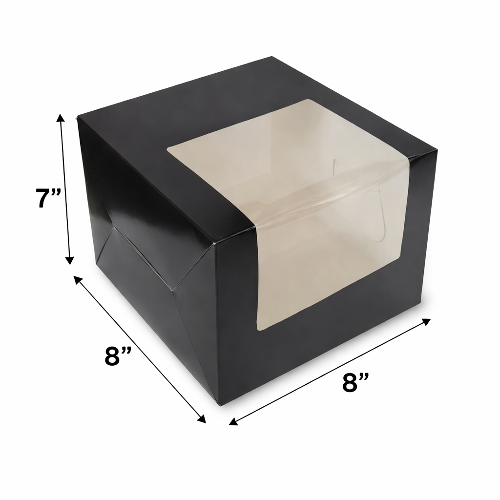 Black : Tall Cake Box for half kg-8x8x7 inch