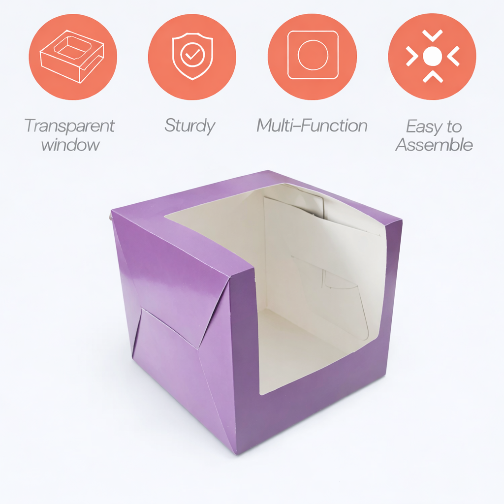 Lavender : Tall Cake Box for half kg-8x8x7 inch