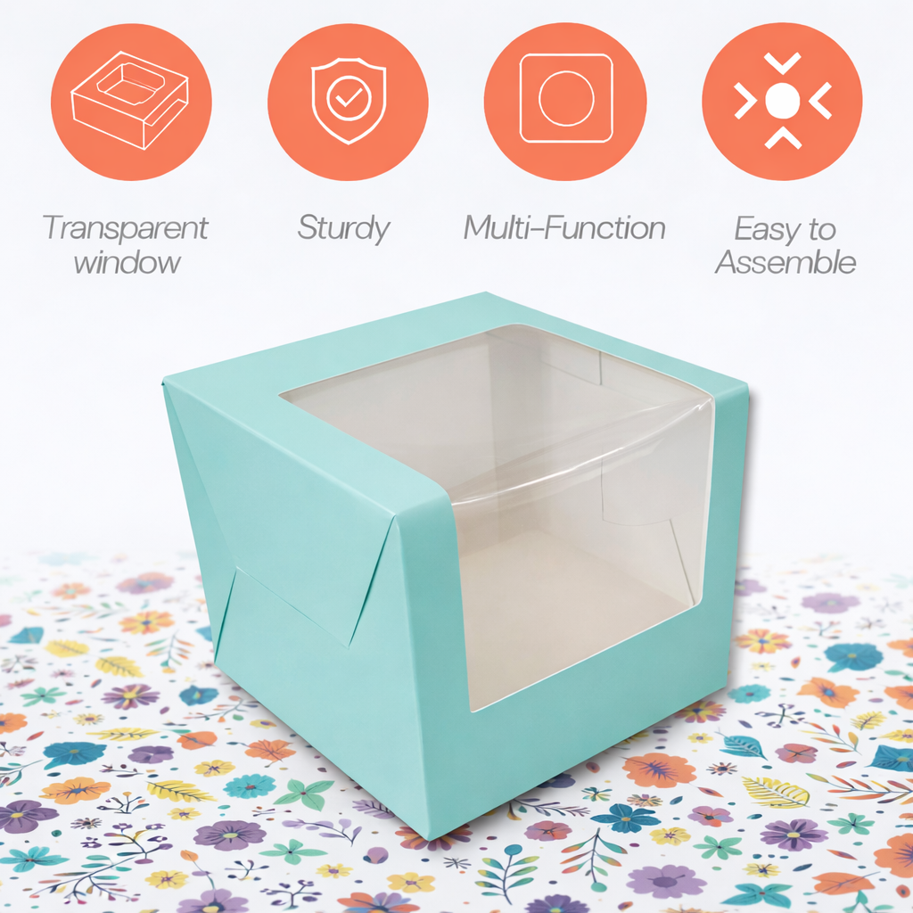 Pastel  Green Tall Cake Box for 1 kg-10x10x7 inch