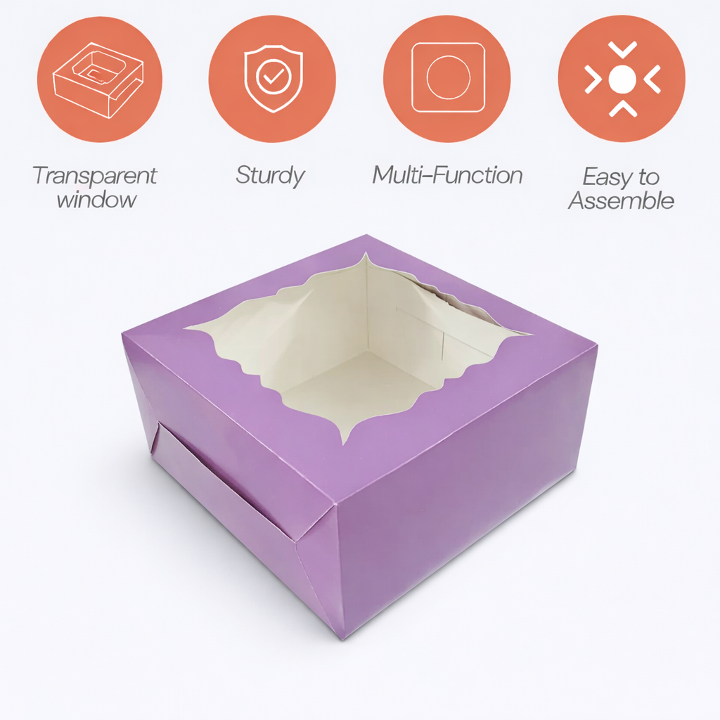 Lavender Cake Box for 1kg-10x10x5 inch