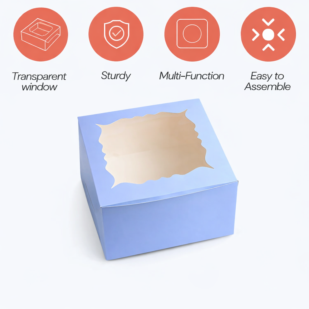 Pastel Blue Cake Box for 1kg-10x10x5 inch
