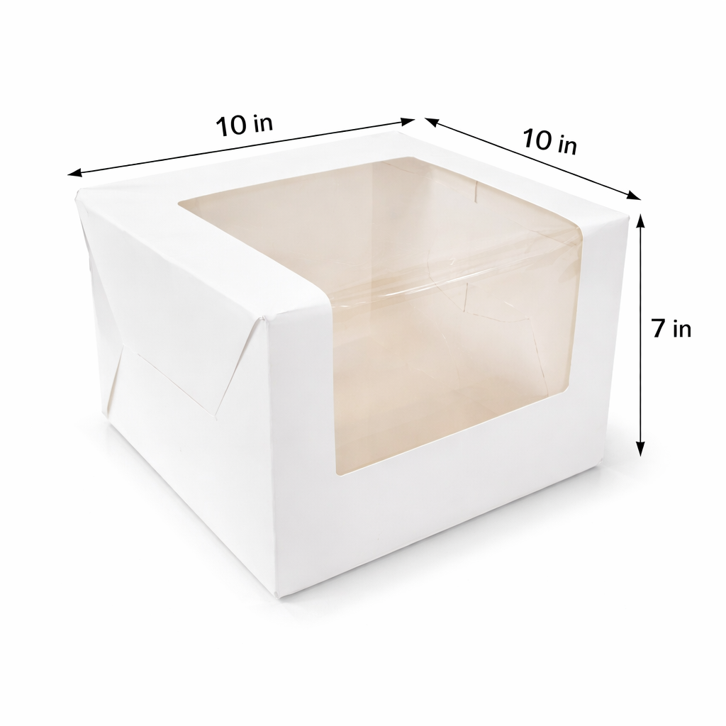 White Tall Cake Box for 1 kg-10x10x7 inch