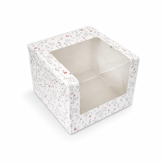Floral Tall Cake Box for 1 kg-10x10x7 inch