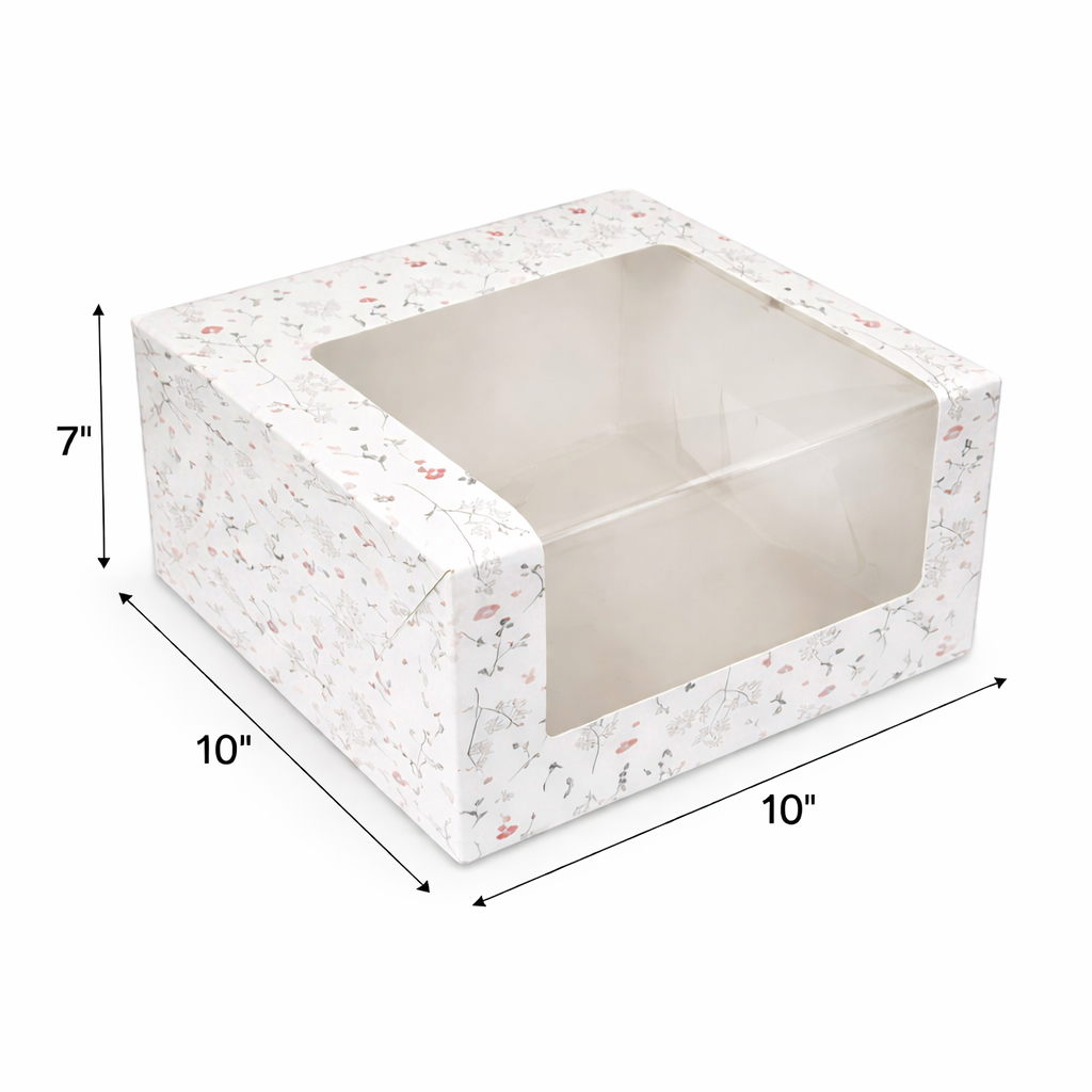 Floral Tall Cake Box for 1 kg-10x10x7 inch