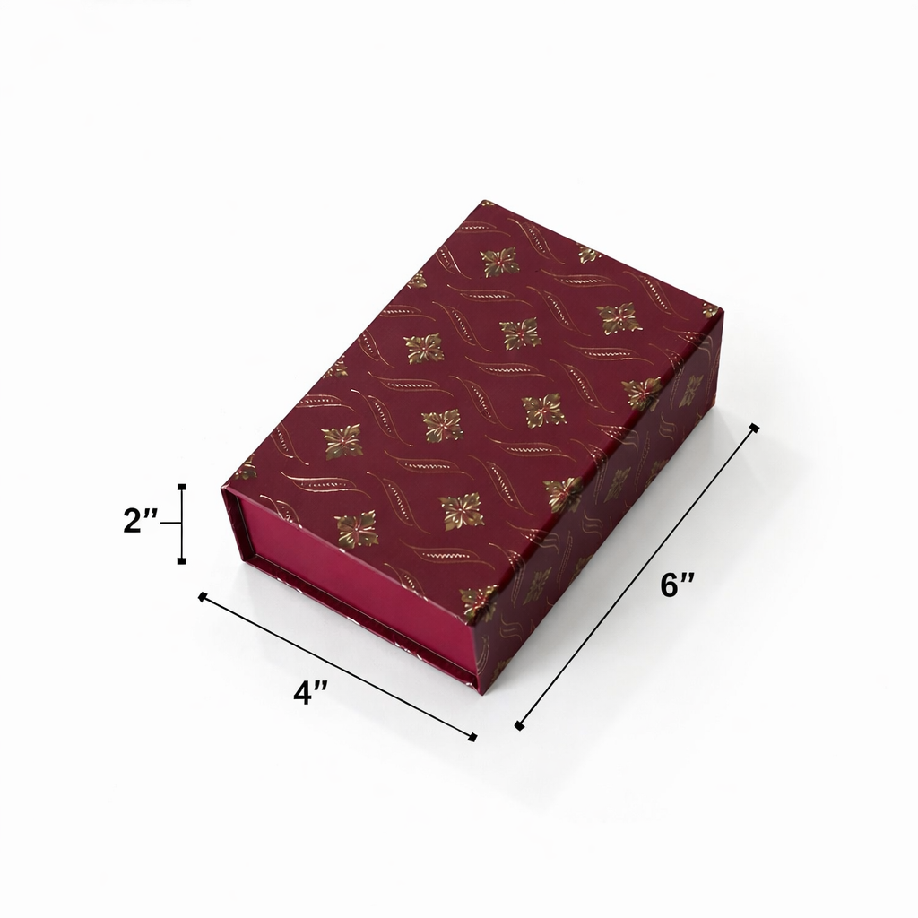 Brick Red Gold Foil Rigid Magnatic Box (6x4x2 inch)