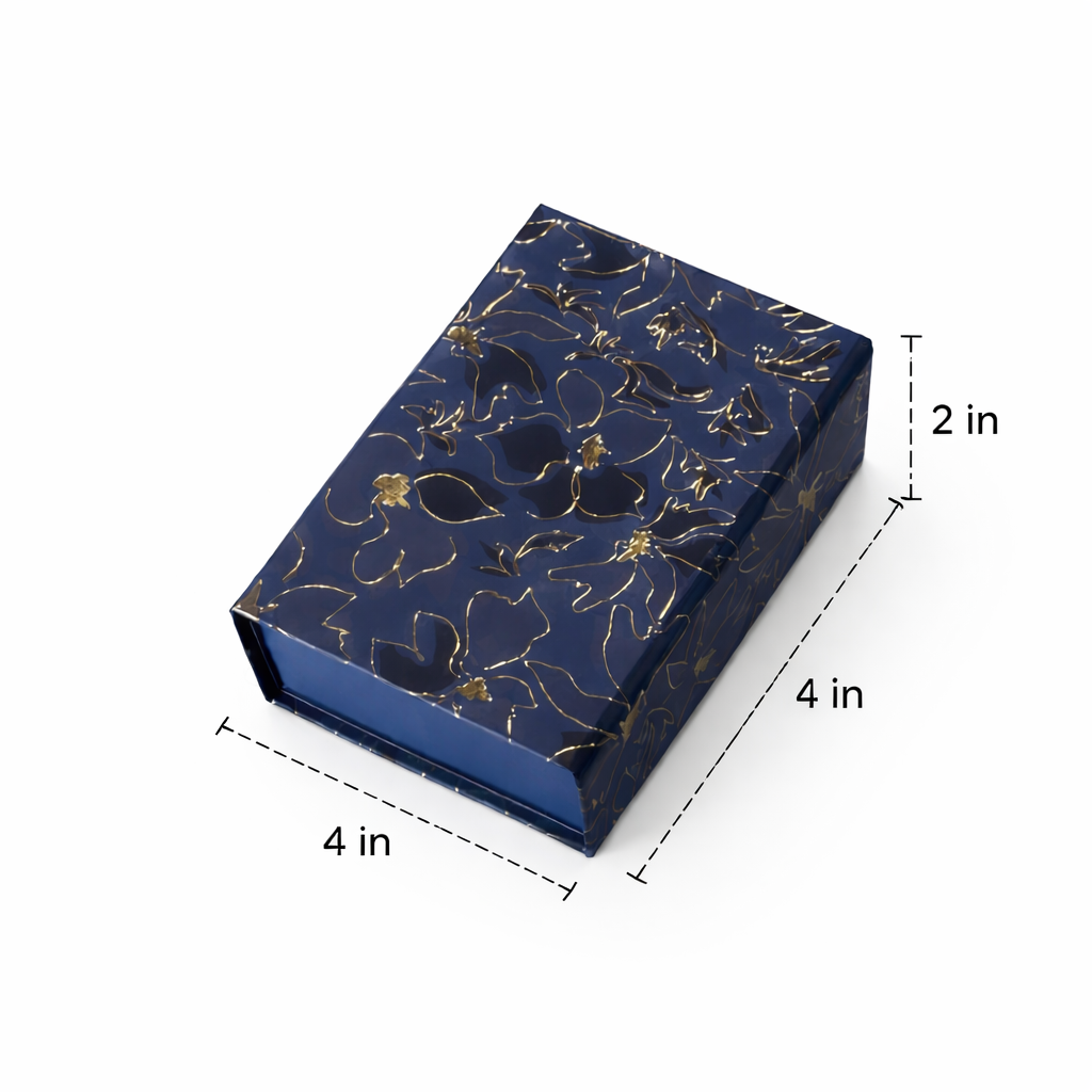 Golden Leaf Gold Foil Rigid Magnatic Box (6x4x2 inch)