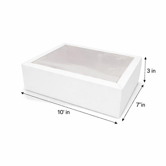 White  Hamper Tray With Transparent Lid (10x7x3)