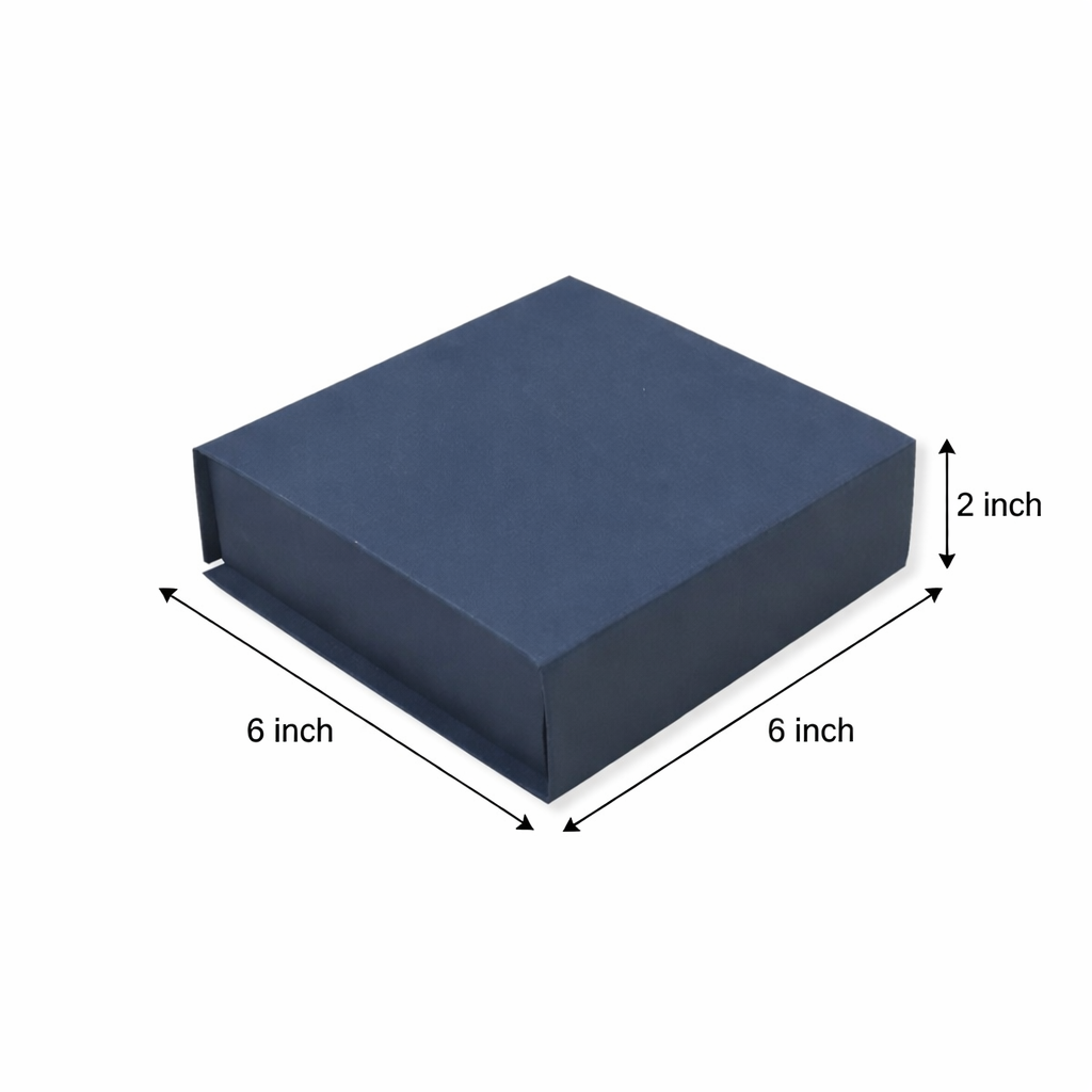 Blue Magnetic Rigid Hamper Box (6x6x2 inch)