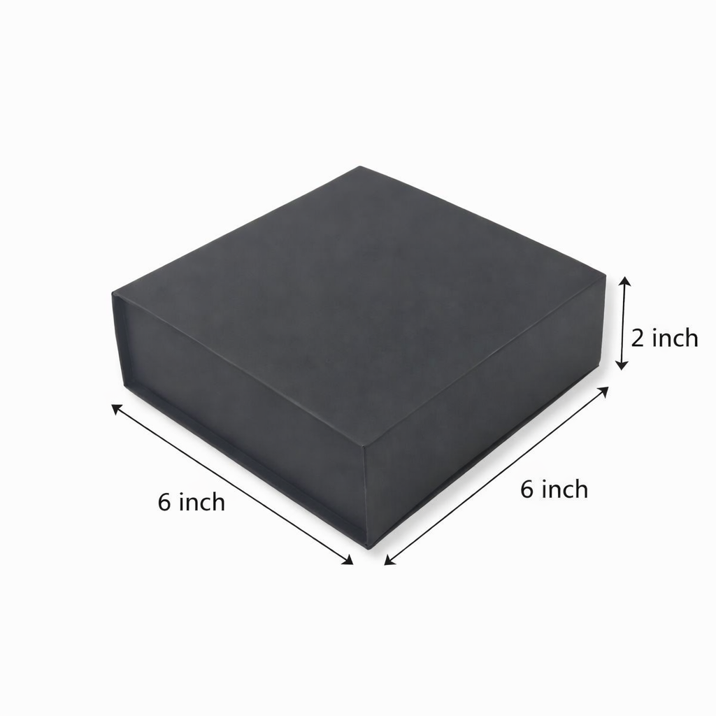 Black Magnetic Rigid Hamper Box (6x6x2 inch)
