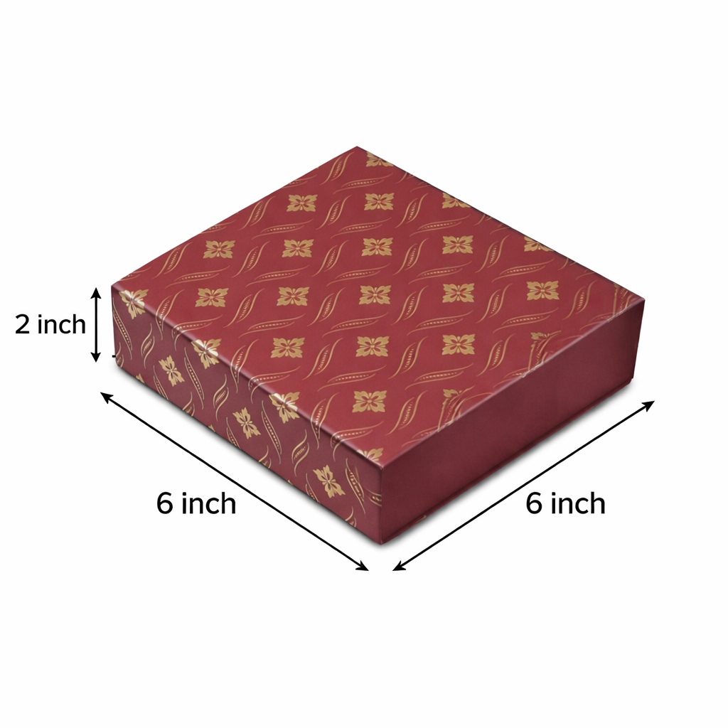 Brick Red Magnetic Rigid Hamper Box (6x6x2 inch)