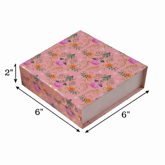 Peach Perfect Magnetic Rigid Hamper Box (6x6x2 inch)