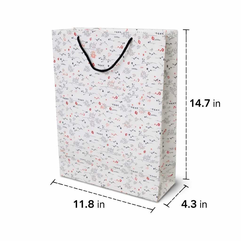 11.8×4.3×14.7 inch Paper Bag (Floral Pattern)