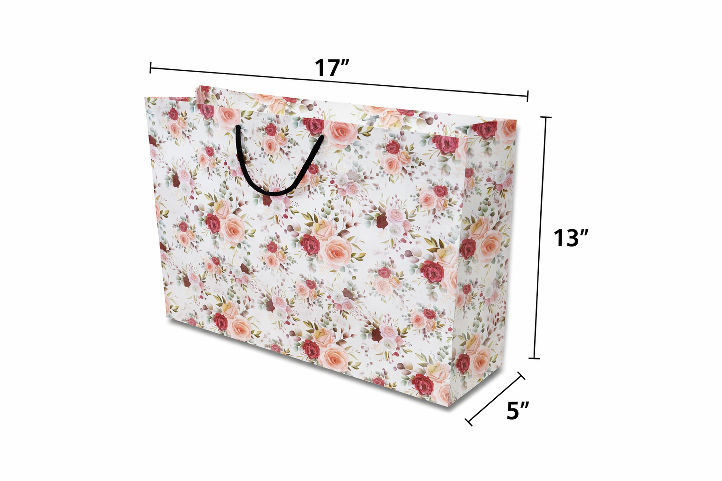 17x5x13 inch Paper Bag ( Rose Pattern )