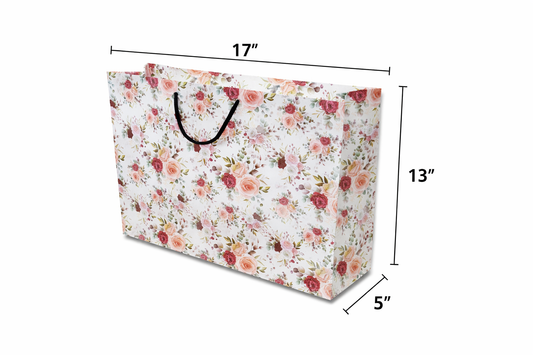 17x5x13 inch Paper Bag ( Rose Pattern )