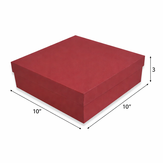 Red Rigid Hamper Box (10x10x3 inch)