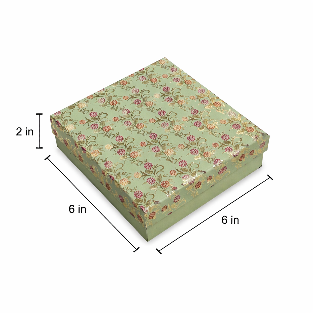 Mint Blossom Rigid Hamper Box (6x6x2inch)