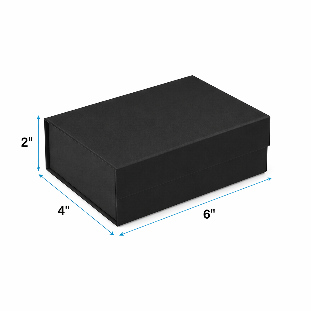 (6x4x2 inch) Black Rigid Magnatic Box