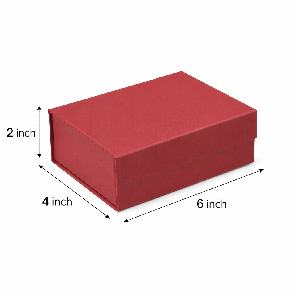 (6x4x2 inch) Red Rigid Magnatic Box