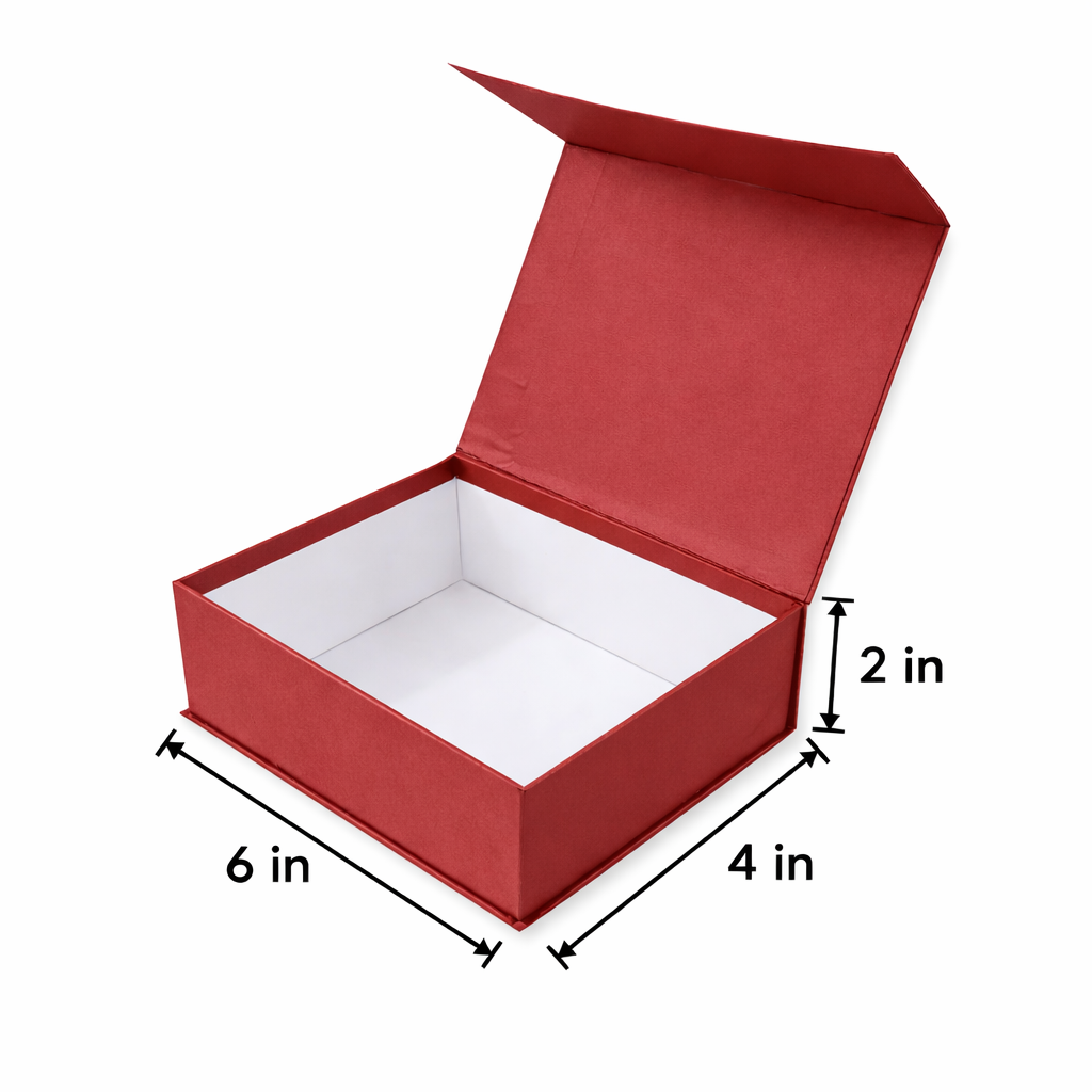 (6x4x2 inch) Red Rigid Magnatic Box
