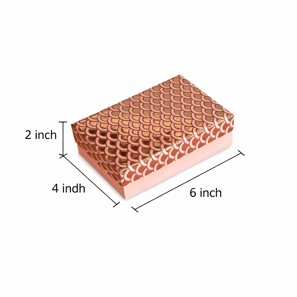 Rose Gold Foil Rigid Hamper Box (6x4x2 inch)