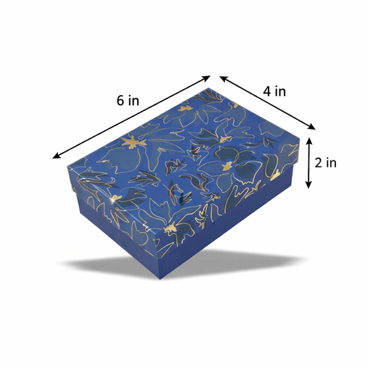 Golden Leaf Foil Rigid Hamper Box (6x4x2 inch)