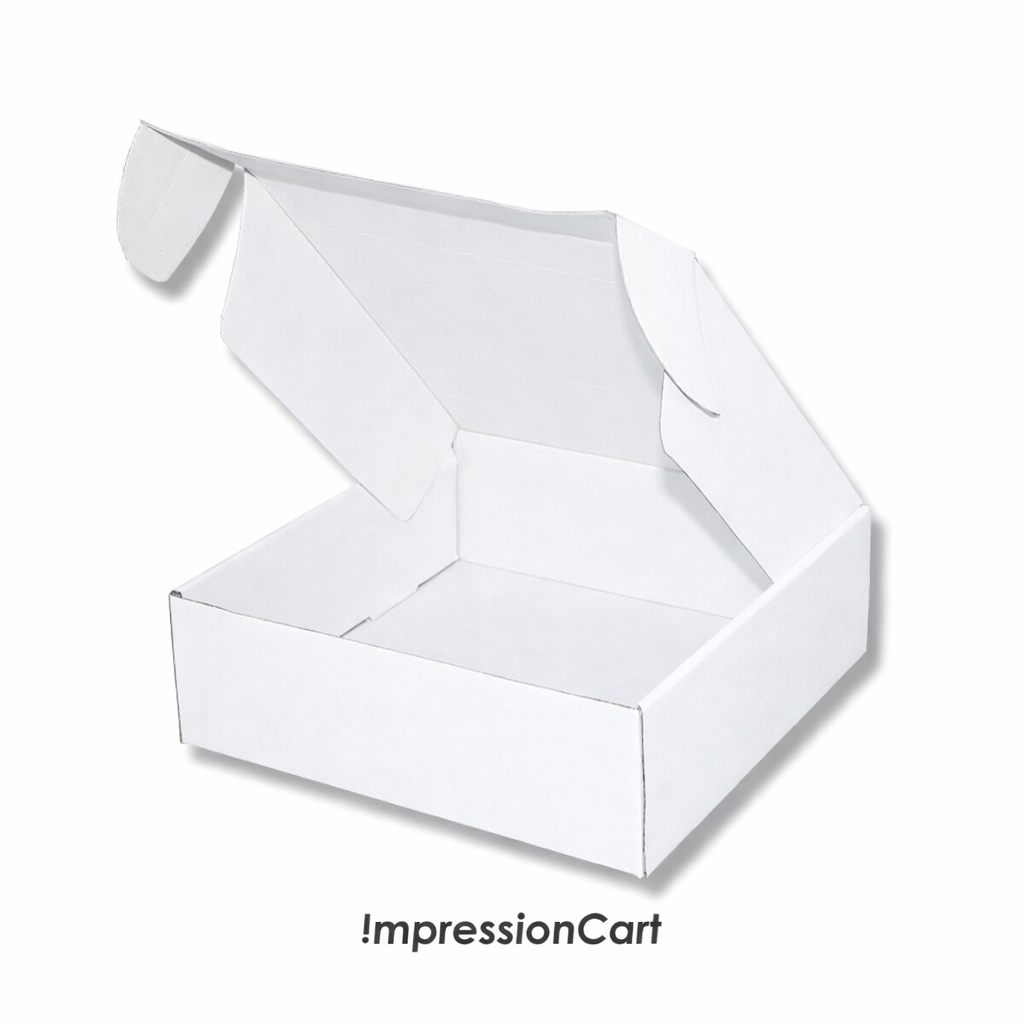White Corrugated Hamper Box (12x12x3.5 inch)