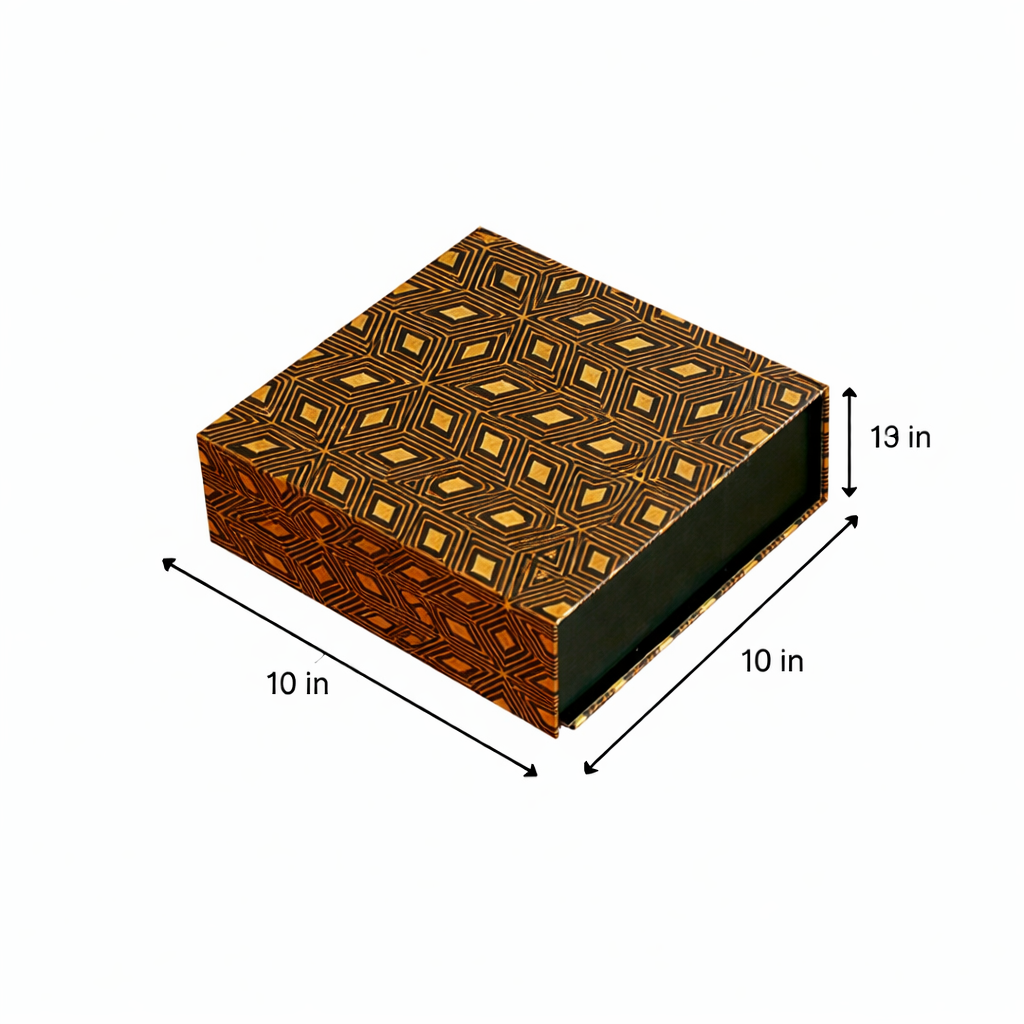 Gold Foil Rigid Magnatic Box (10x10x3 inch)