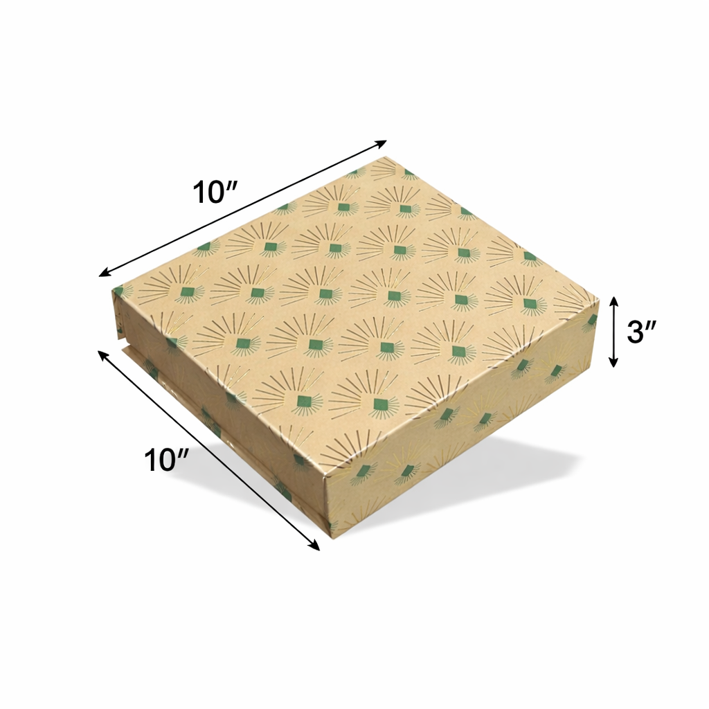 Gold Foil Rigid Magnatic Box (10x10x3 inch)