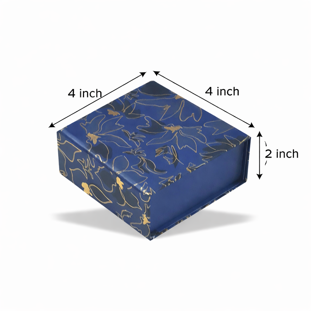 Golden leaf  Magnetic Pattern : Rigid Hamper Box (4x4x2 inch)