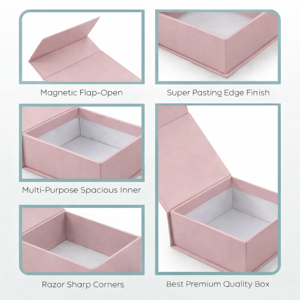 Peach Perfect Magnetic Rigid Hamper Box (6x6x2 inch)