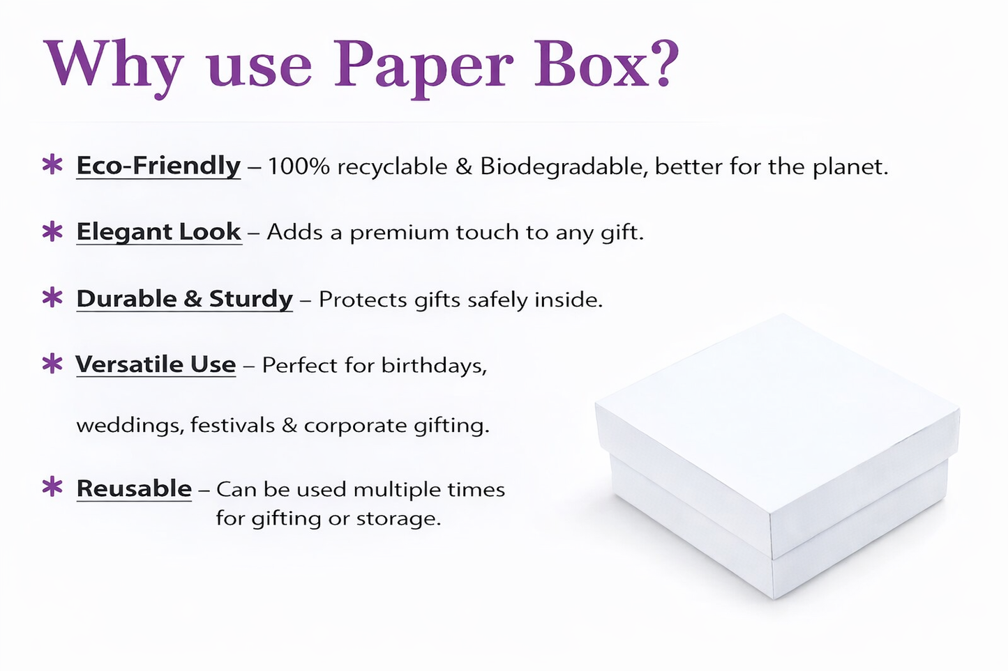 White Rigid Hamper Box (4x4x2 inch)