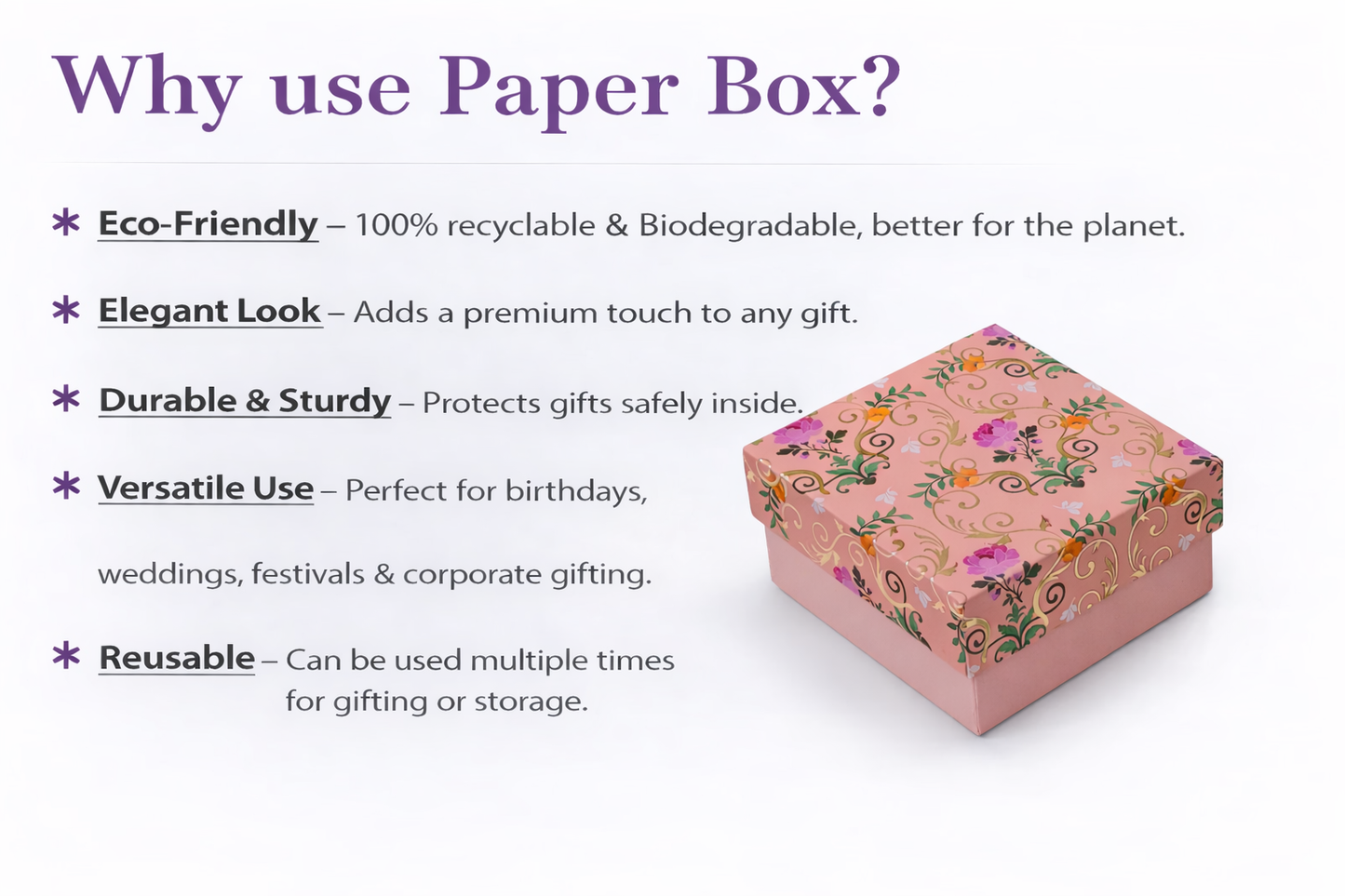 Peach perfect : Gold Foil Rigid Hamper Box (4x4x2 inch)