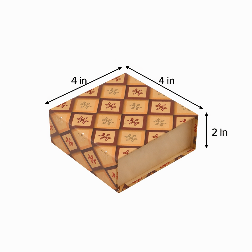 Bisque Collection Magnetic Pattern : Rigid Hamper Box (4x4x2 inch)