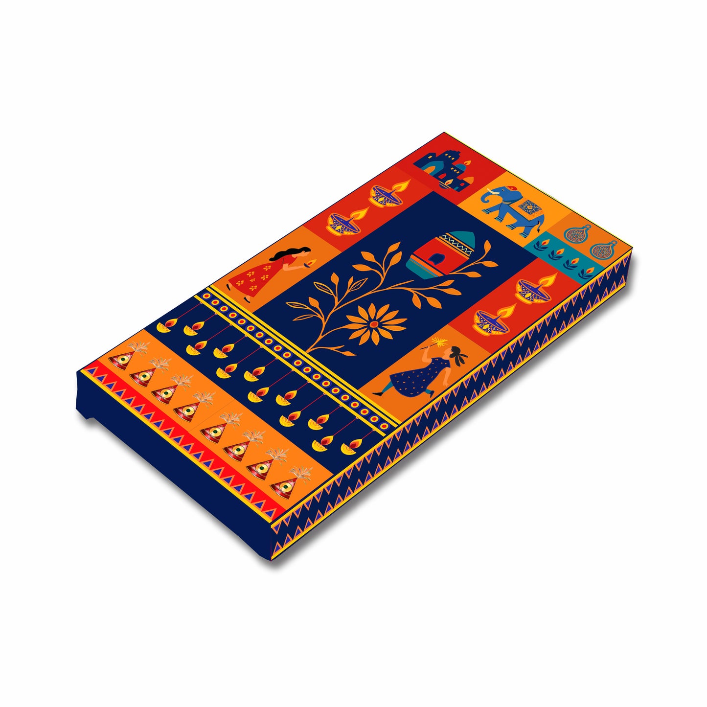 Diwali Chocolate Bar Box 17x8x1.3 cm Design 002 - additional view