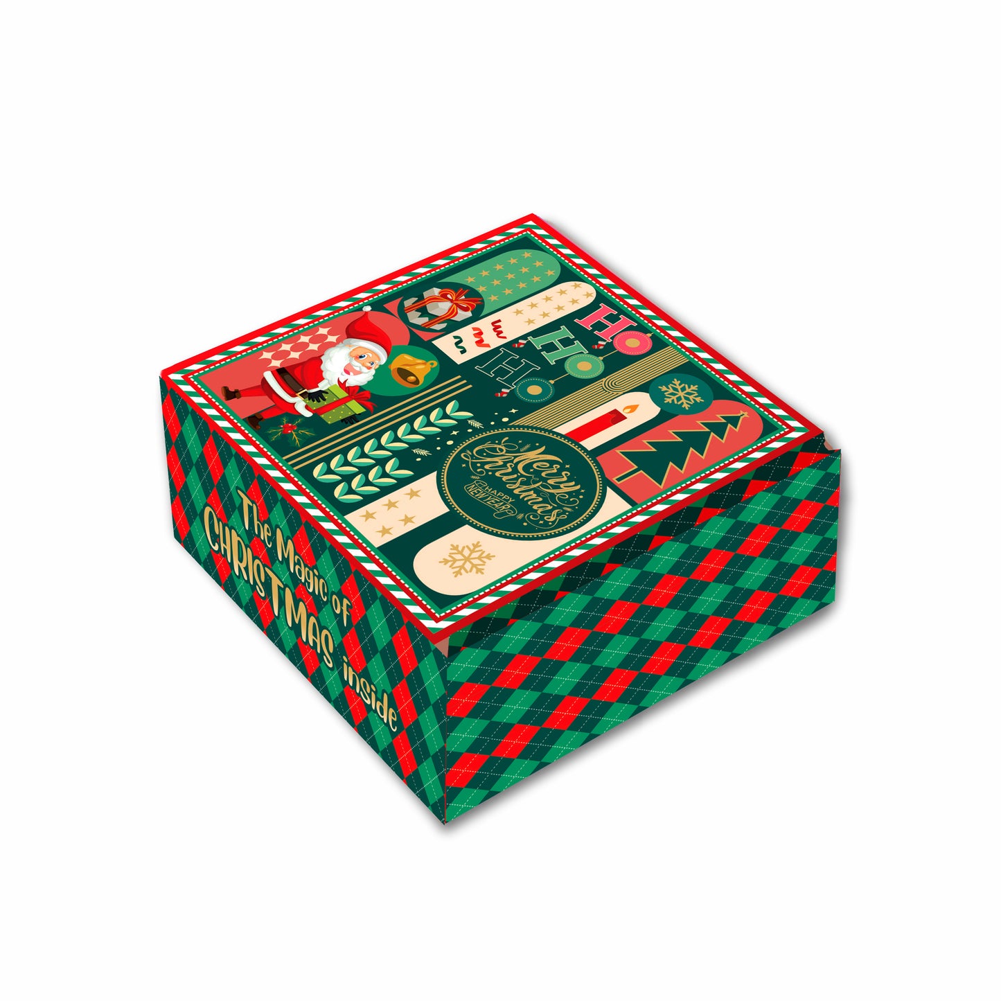 Corrugated Hamper Box (6x6x3 inch) : Christmas Collection Design 001