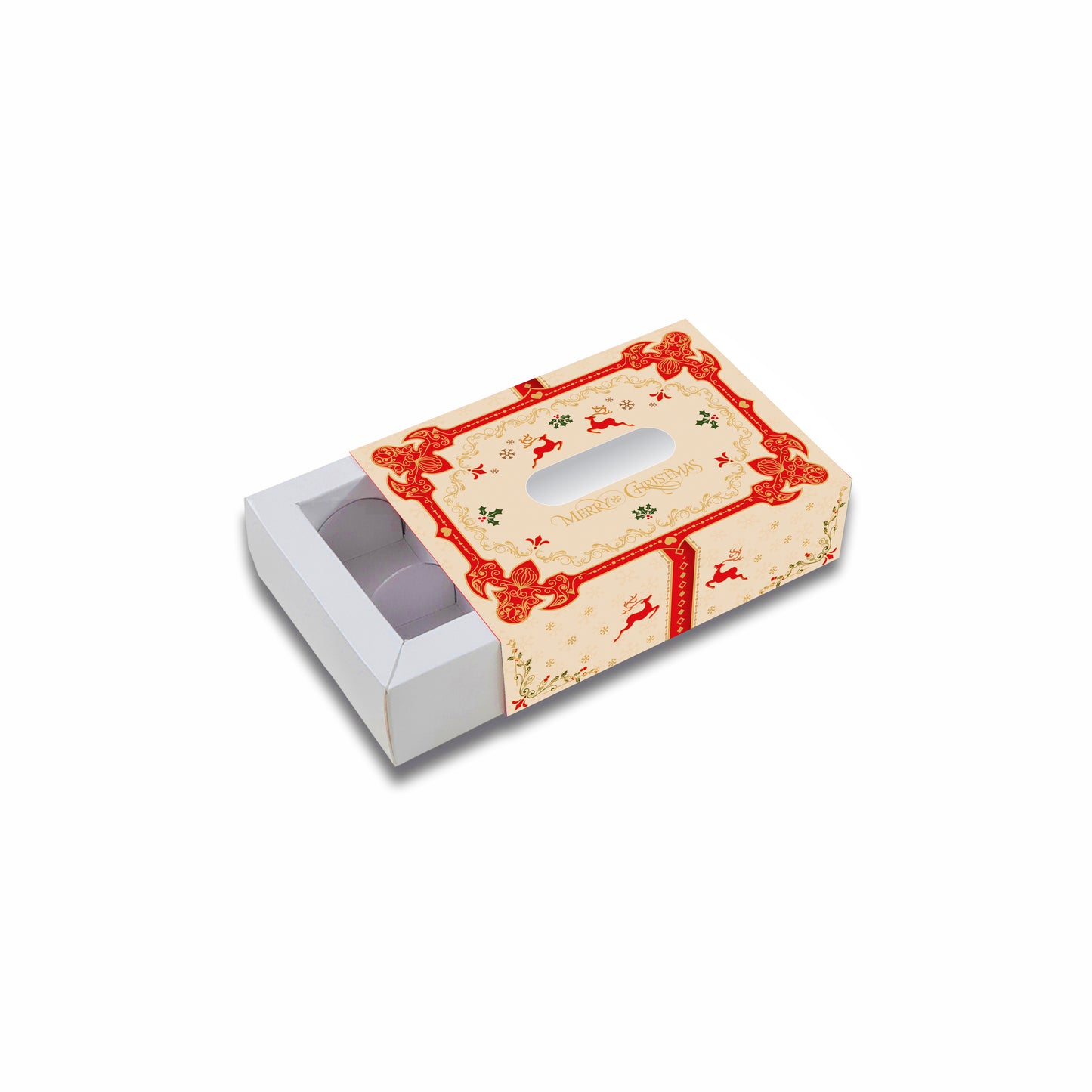 Chocolate Box for 6 Cavity (ID 5x3.5x1.6 inch) : Christmas Collection Design 002