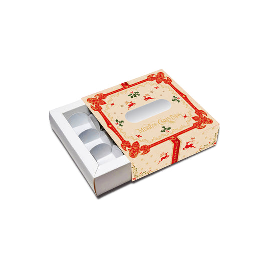 Chocolate Box for 9 Cavity (ID 5x4.72x1.6 inch) : Christmas Collection Design 002
