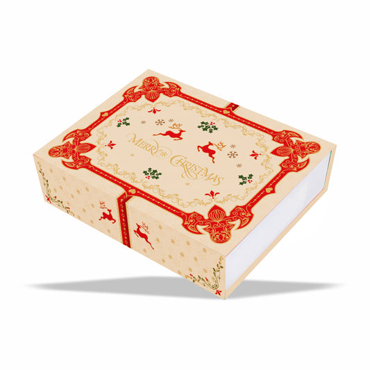 Rigid Magnetic Hamper Box (9x7x2 inch) : Christmas Collection Design 002