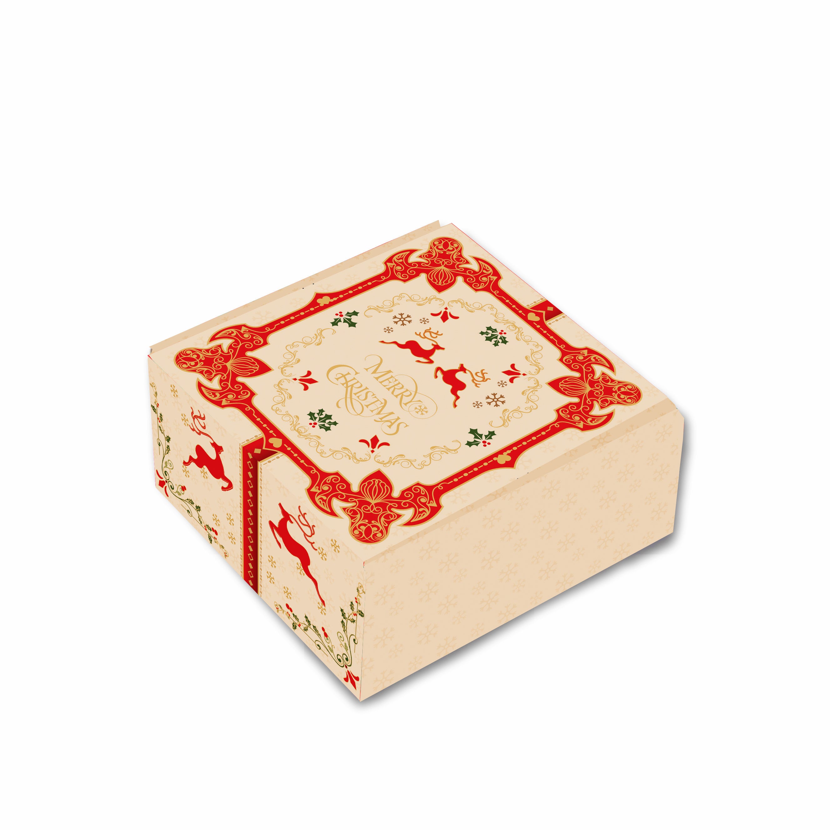 Corrugated Hamper Box (6x6x3 inch) : Christmas Collection Design 002