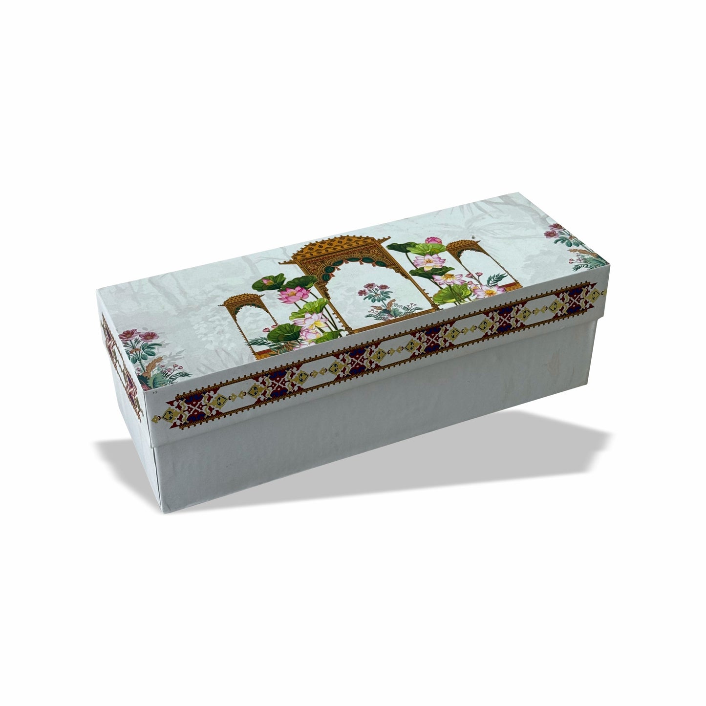 Lotus Palace 2 Jar & 6 Chocolate Hamper Box (Top-Bottom Pattern) with Custom Logo Print
