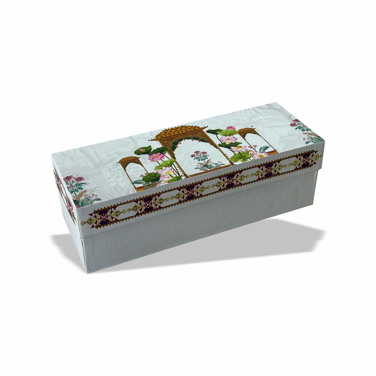 Lotus Palace 2 Jar & 6 Chocolate Hamper Box (Top-Bottom Pattern) with Custom Logo Print
