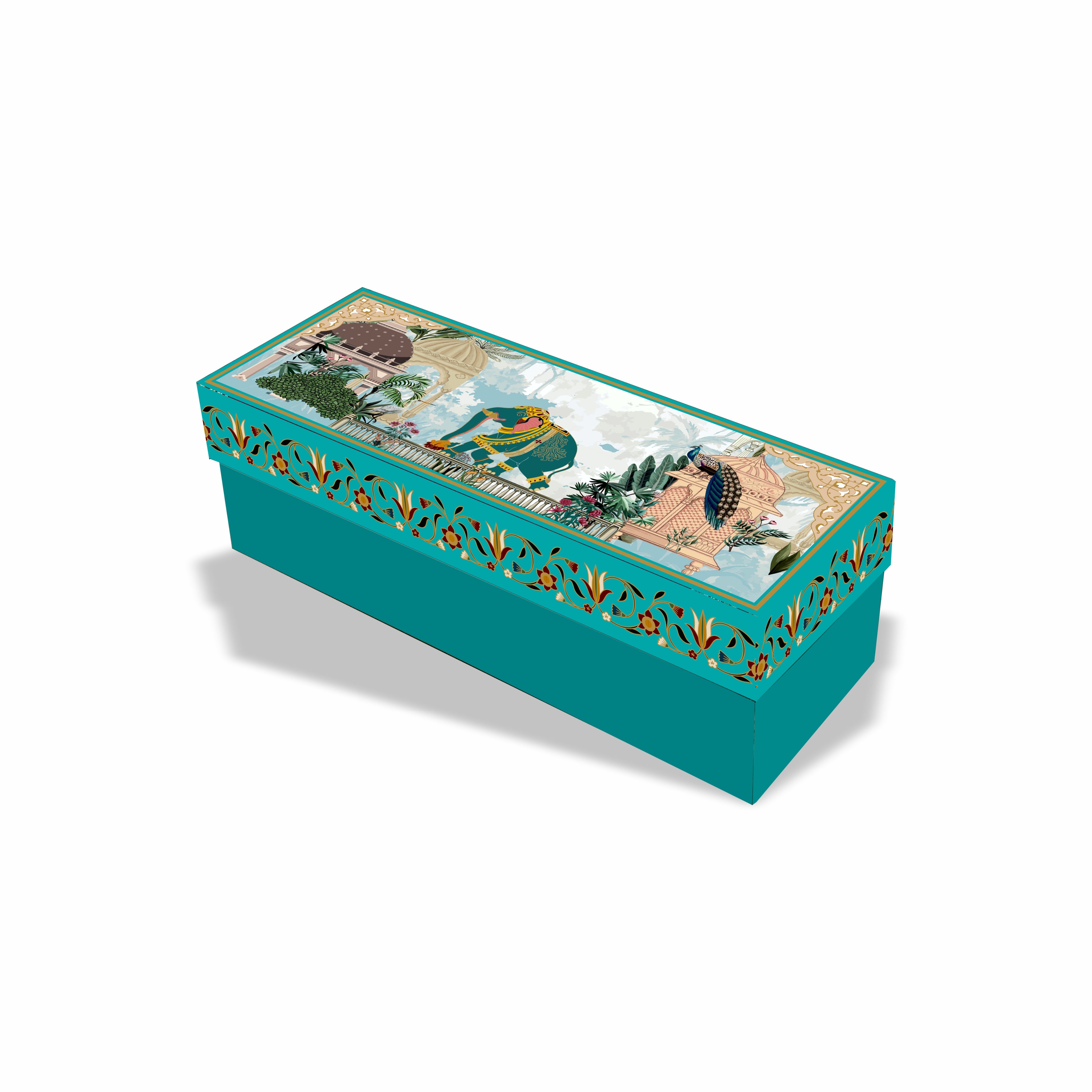 Gold Foil Three Jar Rigid Design 006 (11.3x4x3.4 inch)