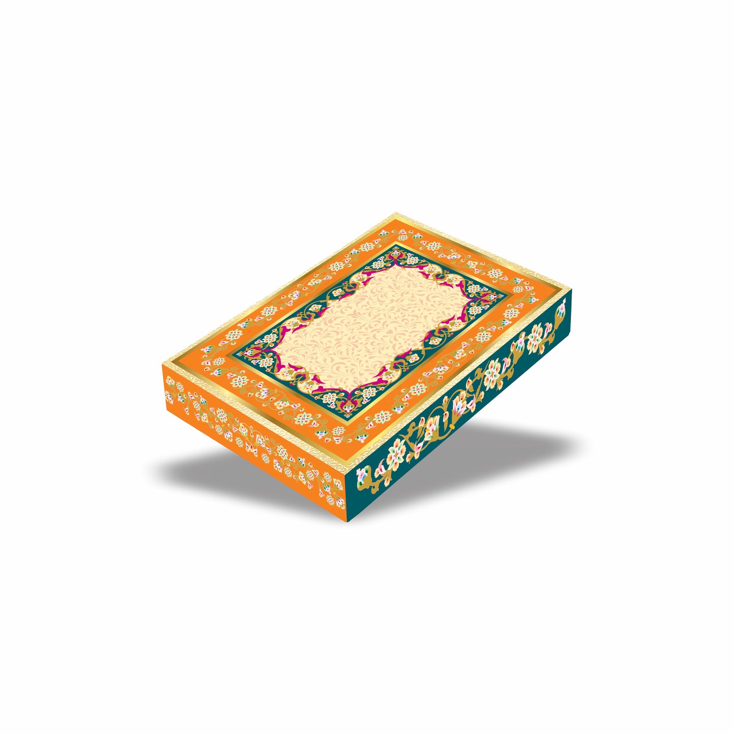 Shahi Phoolkari 7.9x5.3x1.4 inch 1 /2 Kg Wedding Mithai Box