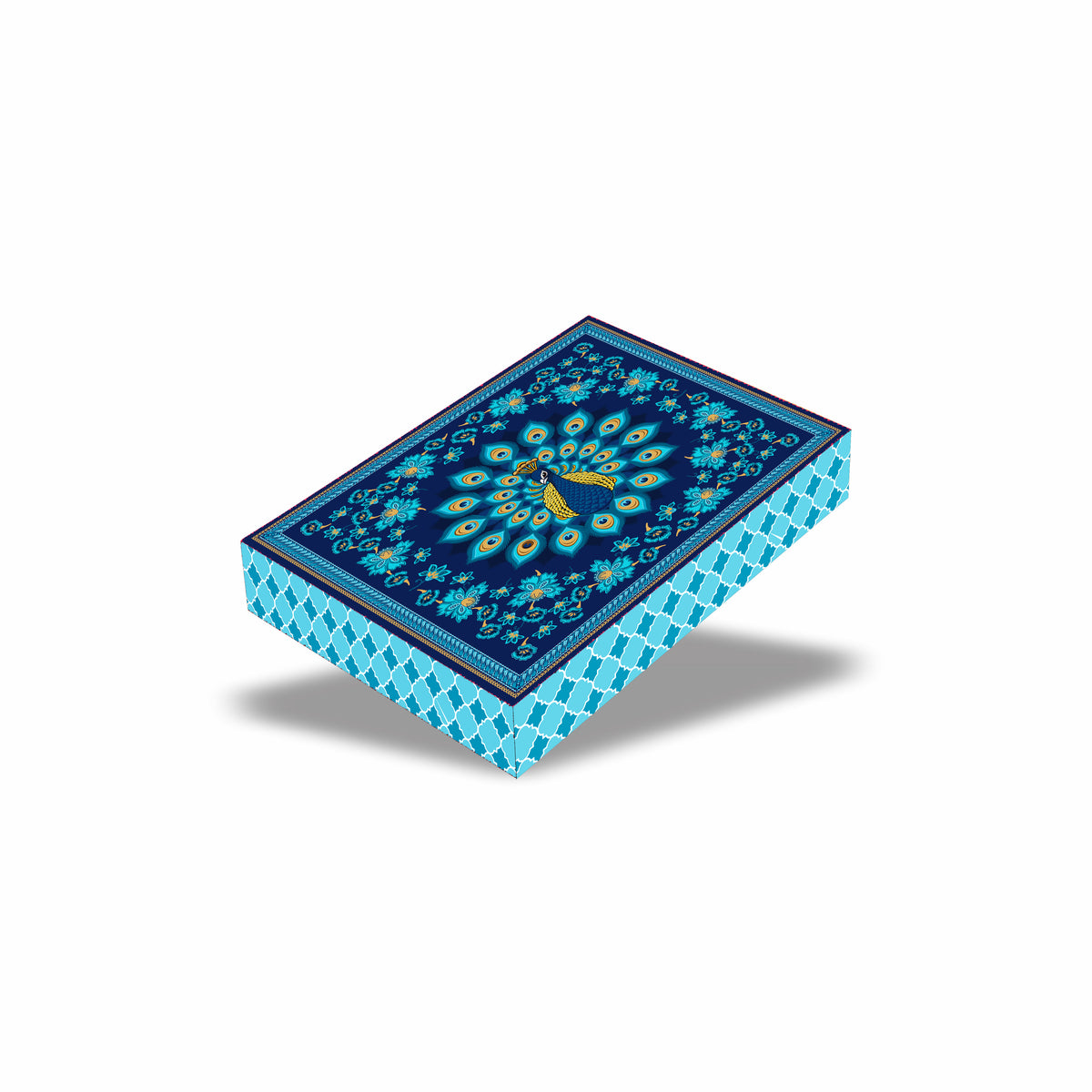 Royal Peacock 7.9x5.3x1.4 inch 1 /2 Kg Wedding Mithai Box