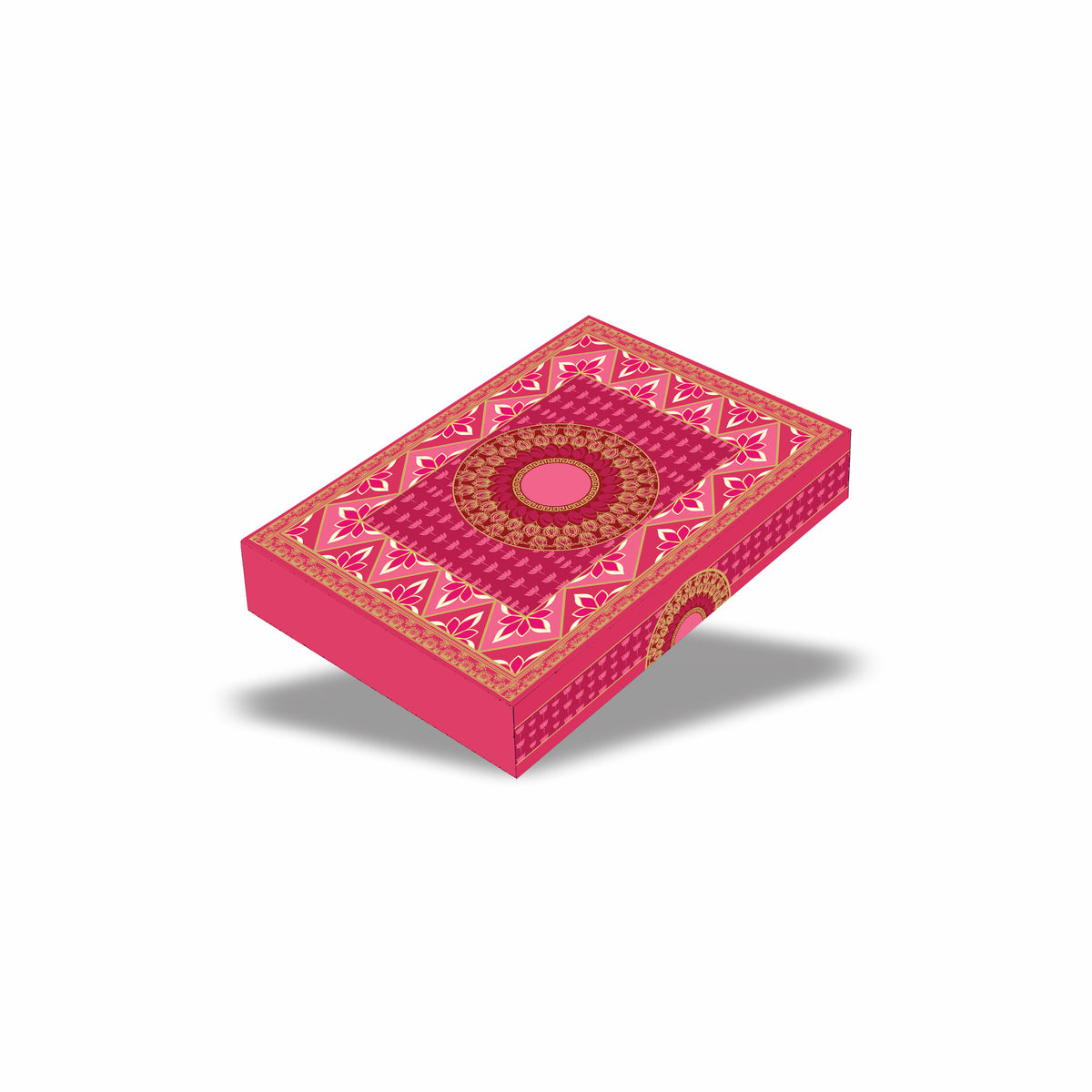Gulab-e-Shahi 7.9x5.3x1.4 inch 1 /2 Kg Paper Mithai Box