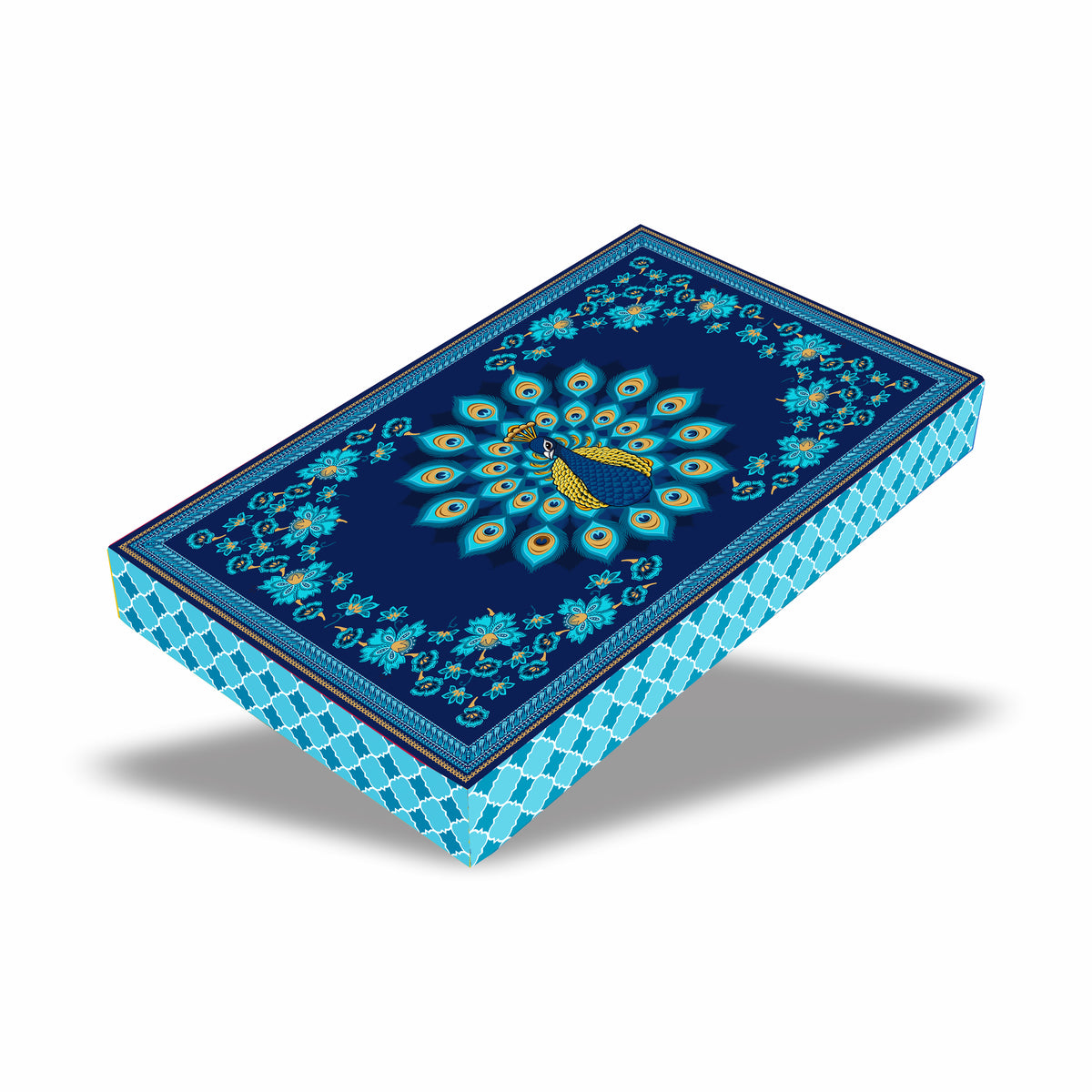 Gold Foil 1 Kg Mithai Box — Design Royal Peacock