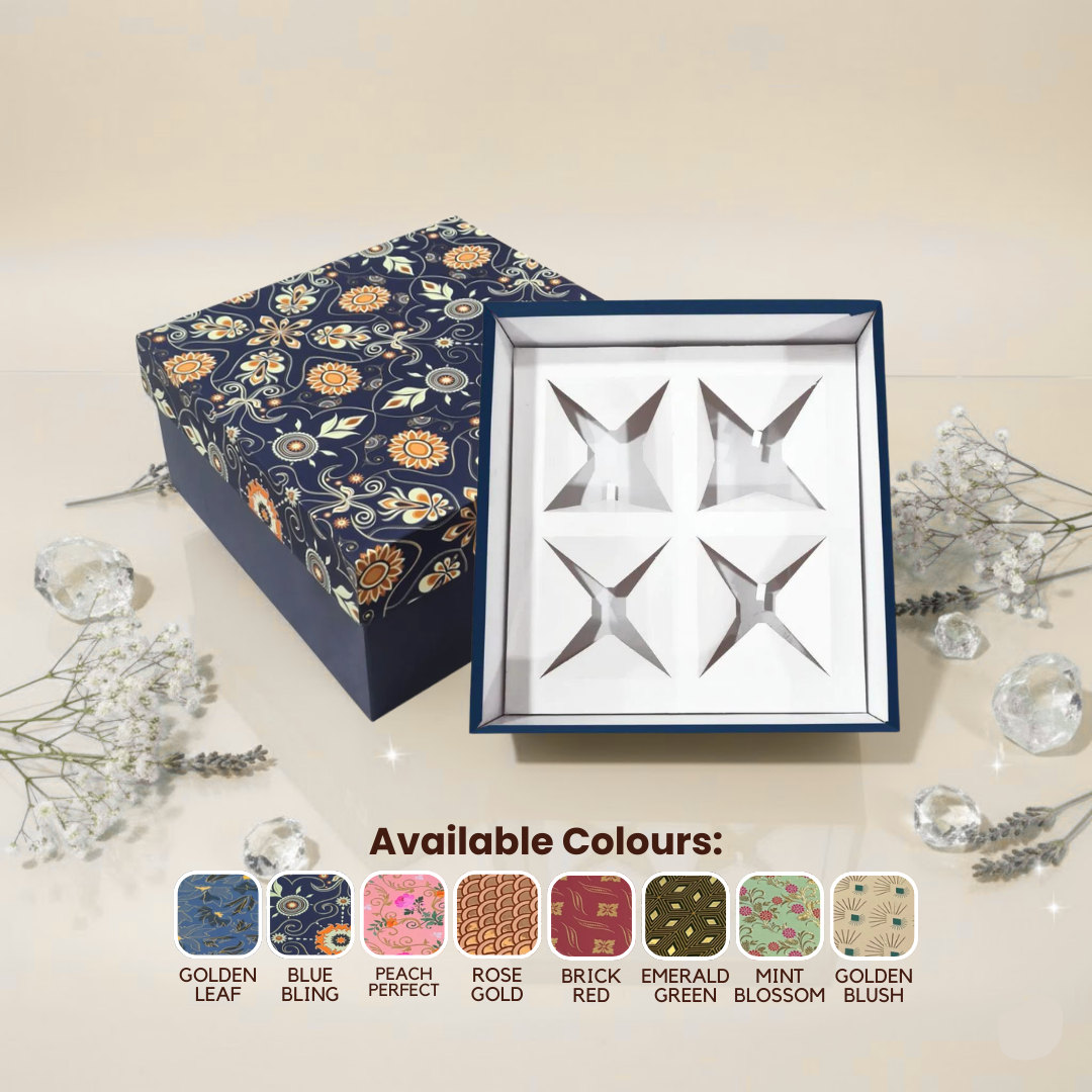 Gold Foil Rigid Hamper 9x9x4  (Jar Box)